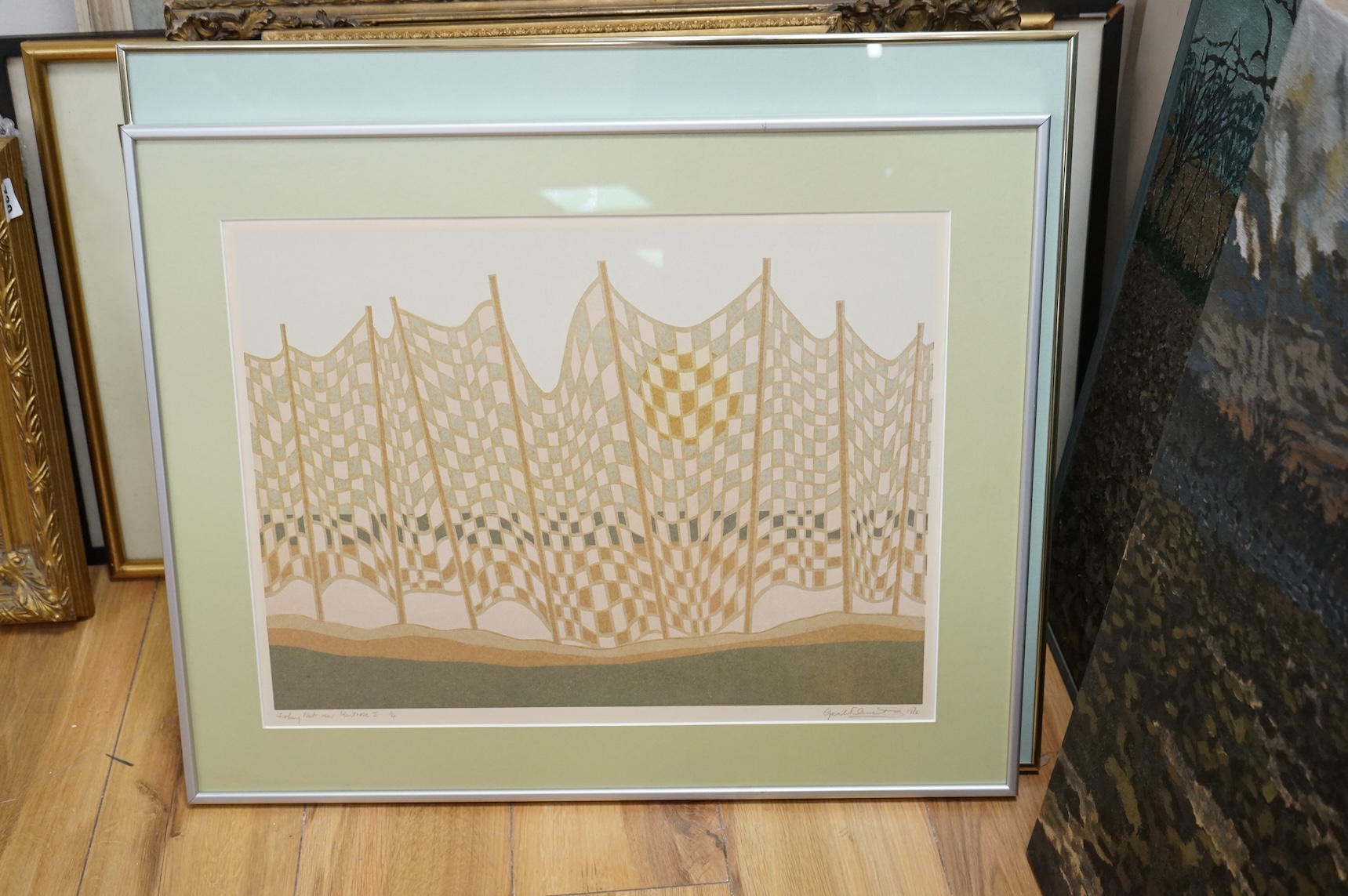 Gerald Clements, three screen prints, each signed in pencil to include an artist's proof example, titled 'Kilve Suite - Stream Vierato' dated 1973, largest 43 x 53cm